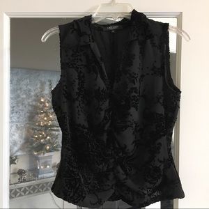 🍃Karen Kane Velvet Shirred Holiday Blouse